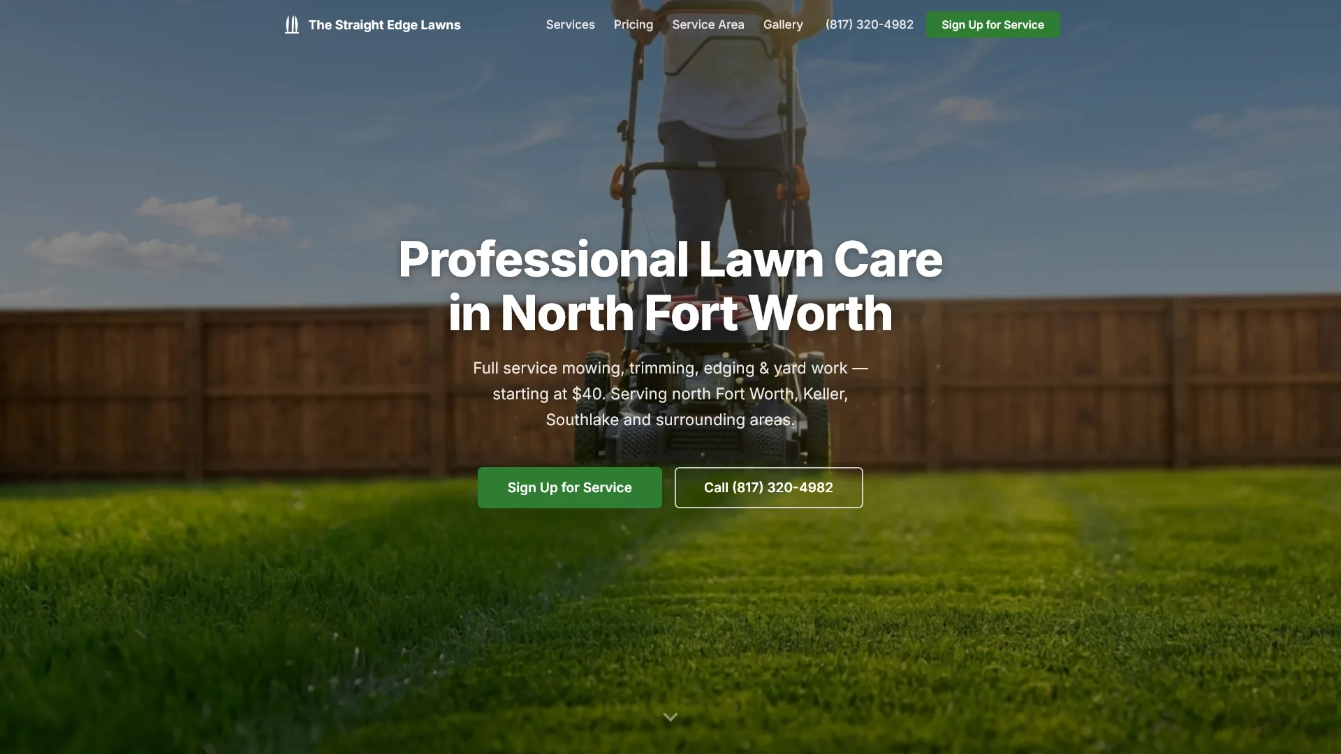 The Straight Edge Lawns lawn services website built by Sequel Web Studio