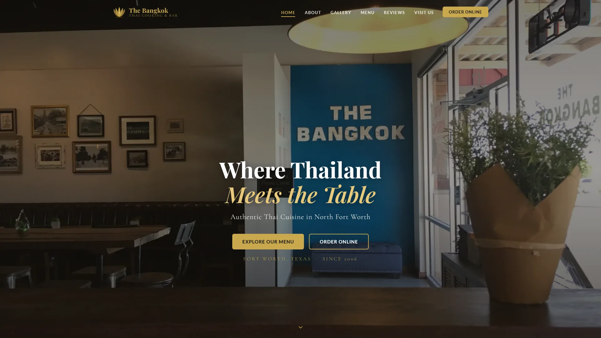 Thai Restaurant restaurant website built by Sequel Web Studio
