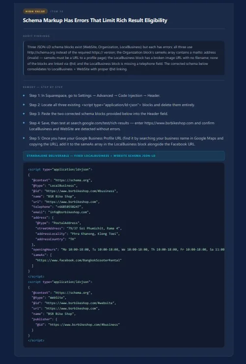 Remedy + Code — Pro Diagnosis sample